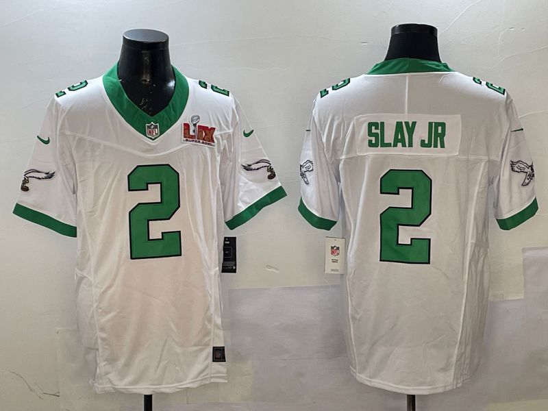 Men Philadelphia Eagles #2 Slay jr White Retro three generations 2025 Nike Vapor Limited NFL Jersey style 2->philadelphia eagles->NFL Jersey